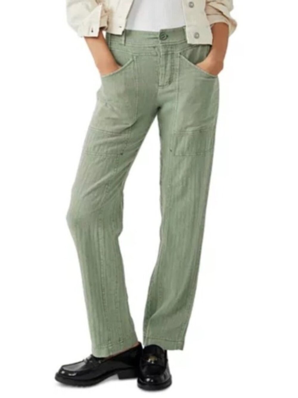 Free People Women’s Big Hit Slouch Pant Oil Green Size Medium
